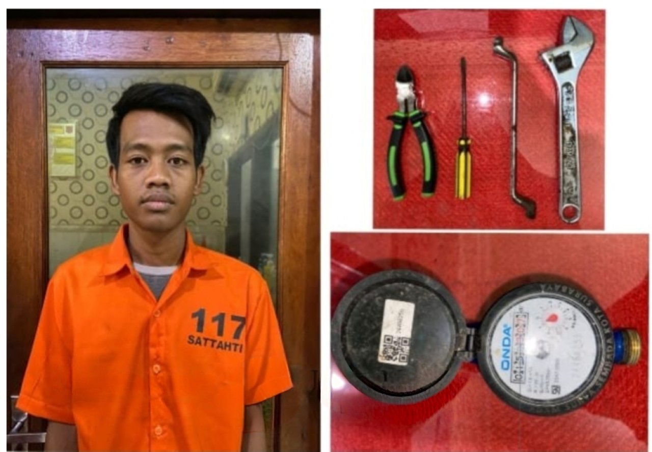 Residivis Pencuri Meteran PDAM di Surabaya Utara Diringkus, Beraksi Hanya dalam Satu Menit