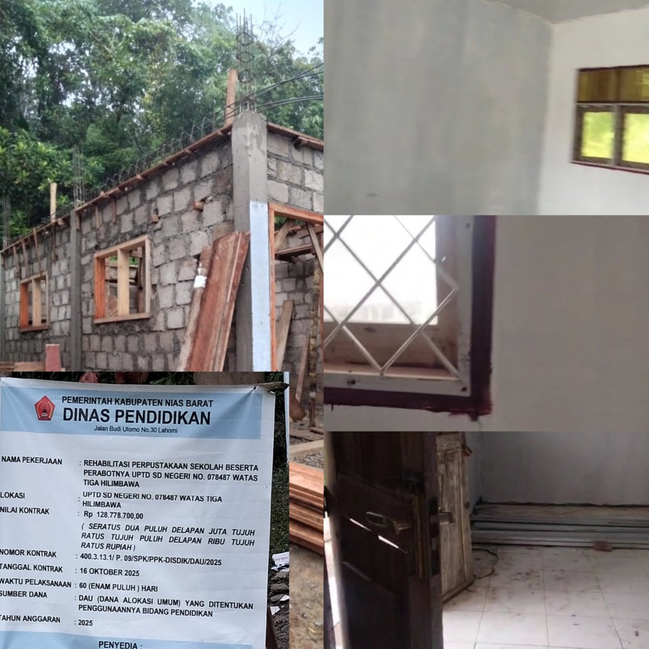 2 Pembangunan Rehabilitasi dan Pembangunan UKS di  Uptd SD Watas Tiga hilihambawa disinyalir Kuat Korupsi.