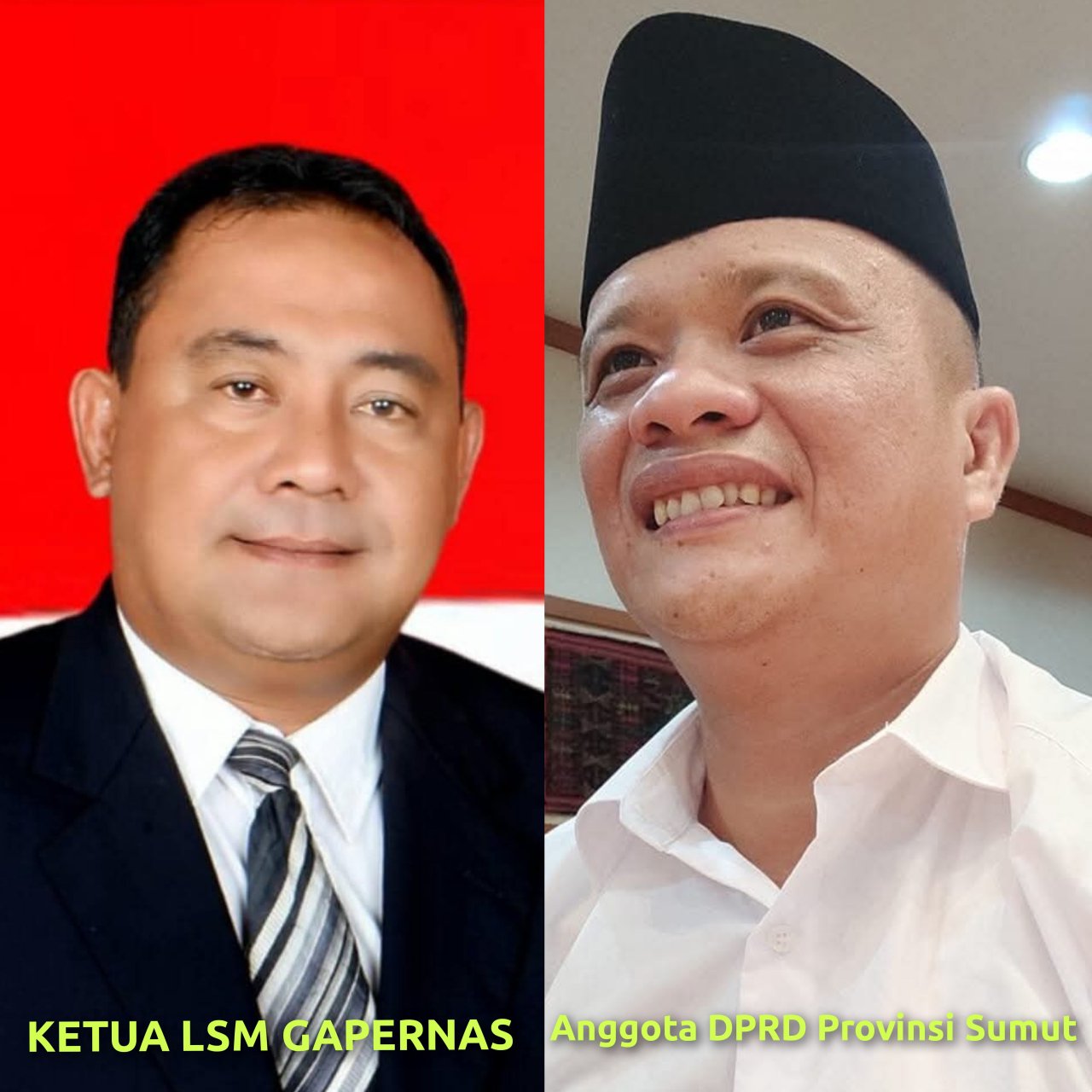 Ket Foto : Ketua Lsm GAPERNAS & Anggota DPRD Propinsin Sumut