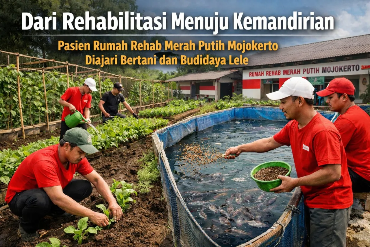 Rumah Rehab Merah Putih Jombang Bekali Pasien dengan Keterampilan Menanam dan Budidaya Ikan Lele