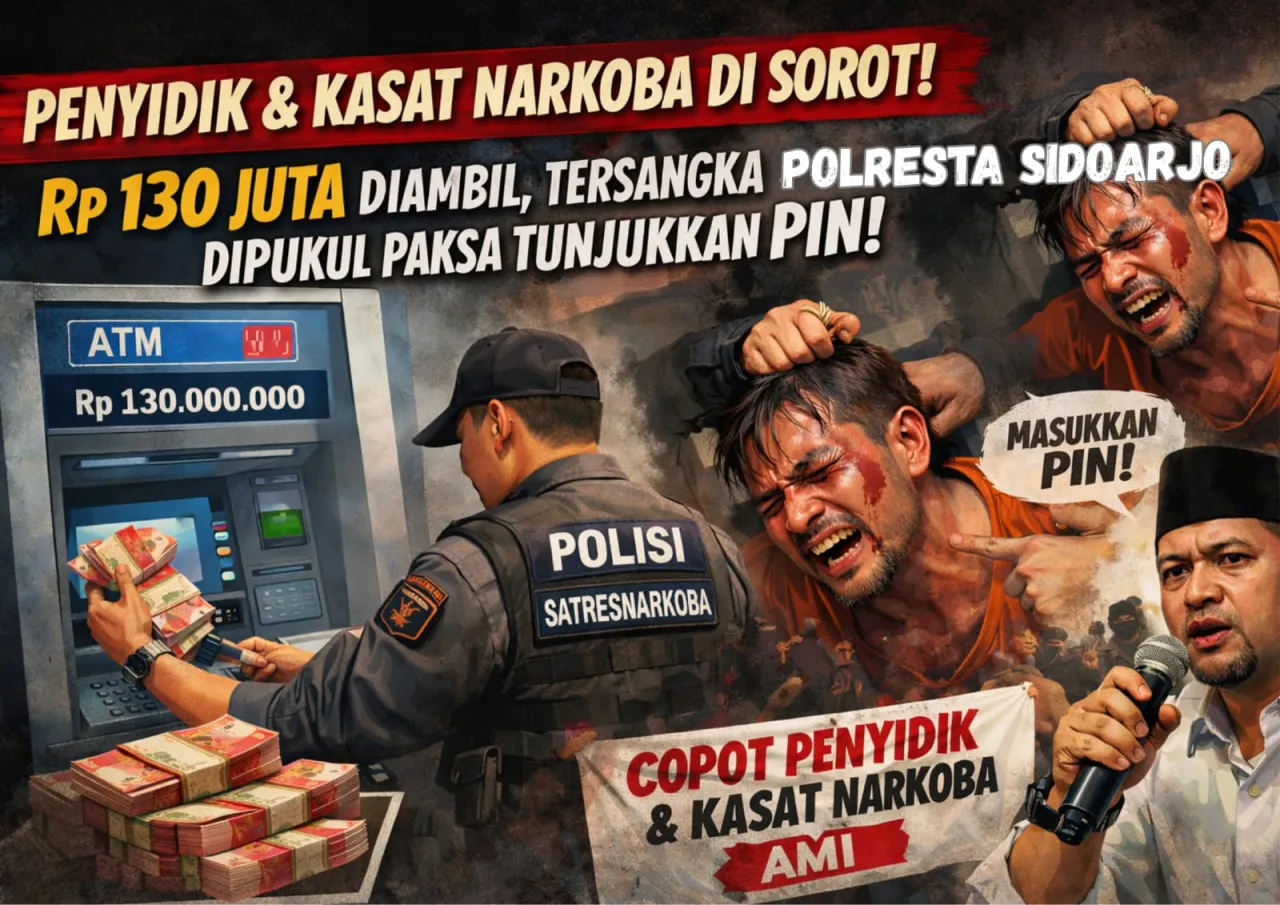 AMI Desak Kapolda Copot Kasat Narkoba Sidoarjo Terkait Dugaan Pemerasan dan Penganiayaan