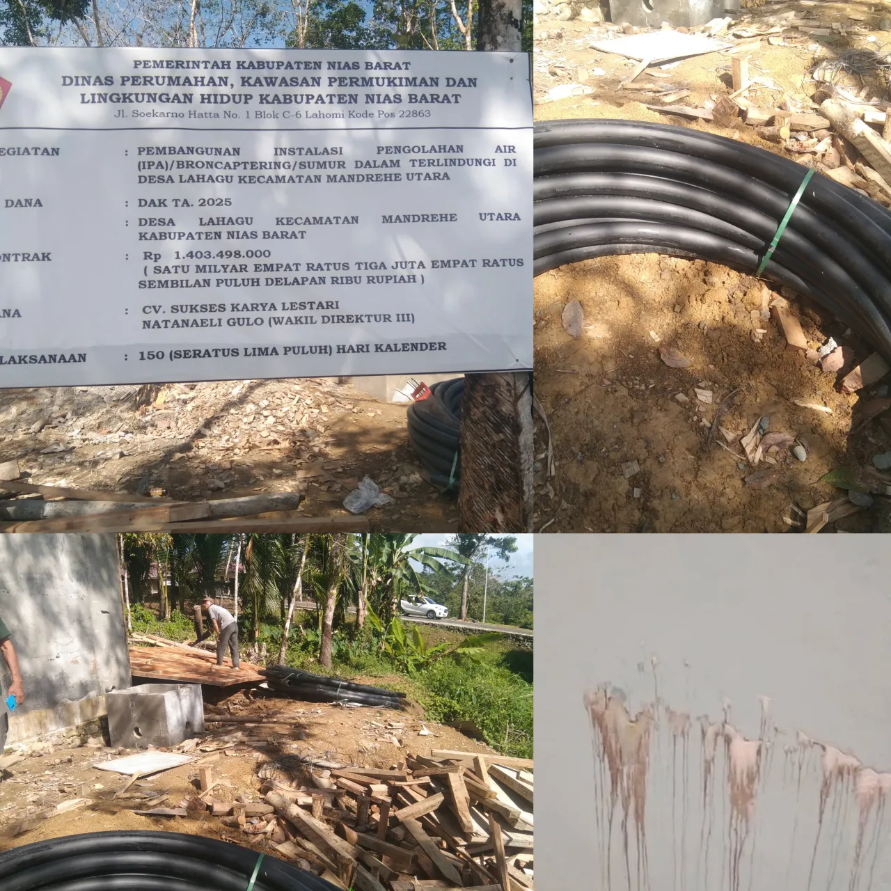 Proyek IPA Nias Barat : Rp1,4 Miliar Tercoreng, Kualitas Mendingan Gorengan"