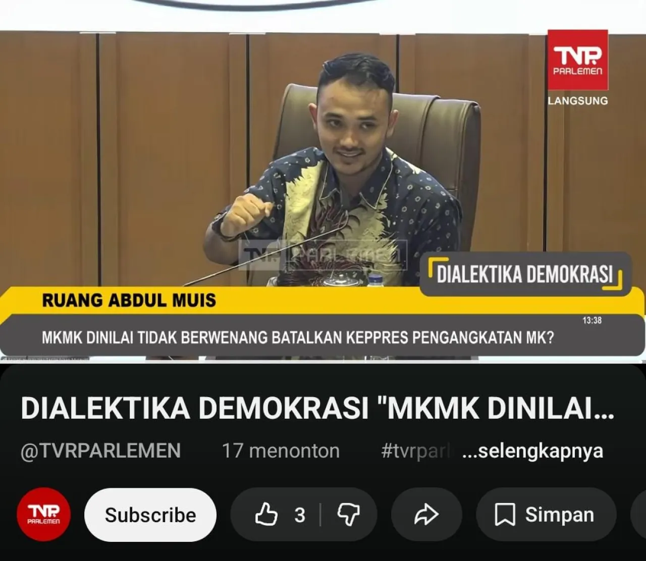 Ketum DPN PERMAHI Azhar Sidiq: Tegaskan Batas Kewenangan MKMK dalam Polemik Keppres Hakim MK