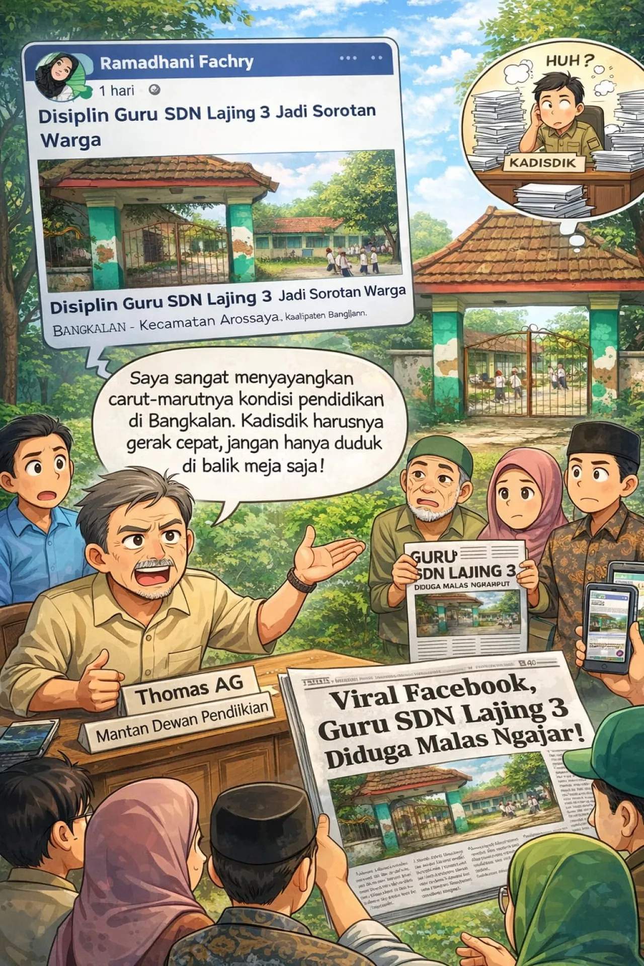 Viral Dugaan Guru SDN Lajing 3 Bangkalan Hanya "Titip Absen", Mantan Dewan Pendidikan Angkat Bicara