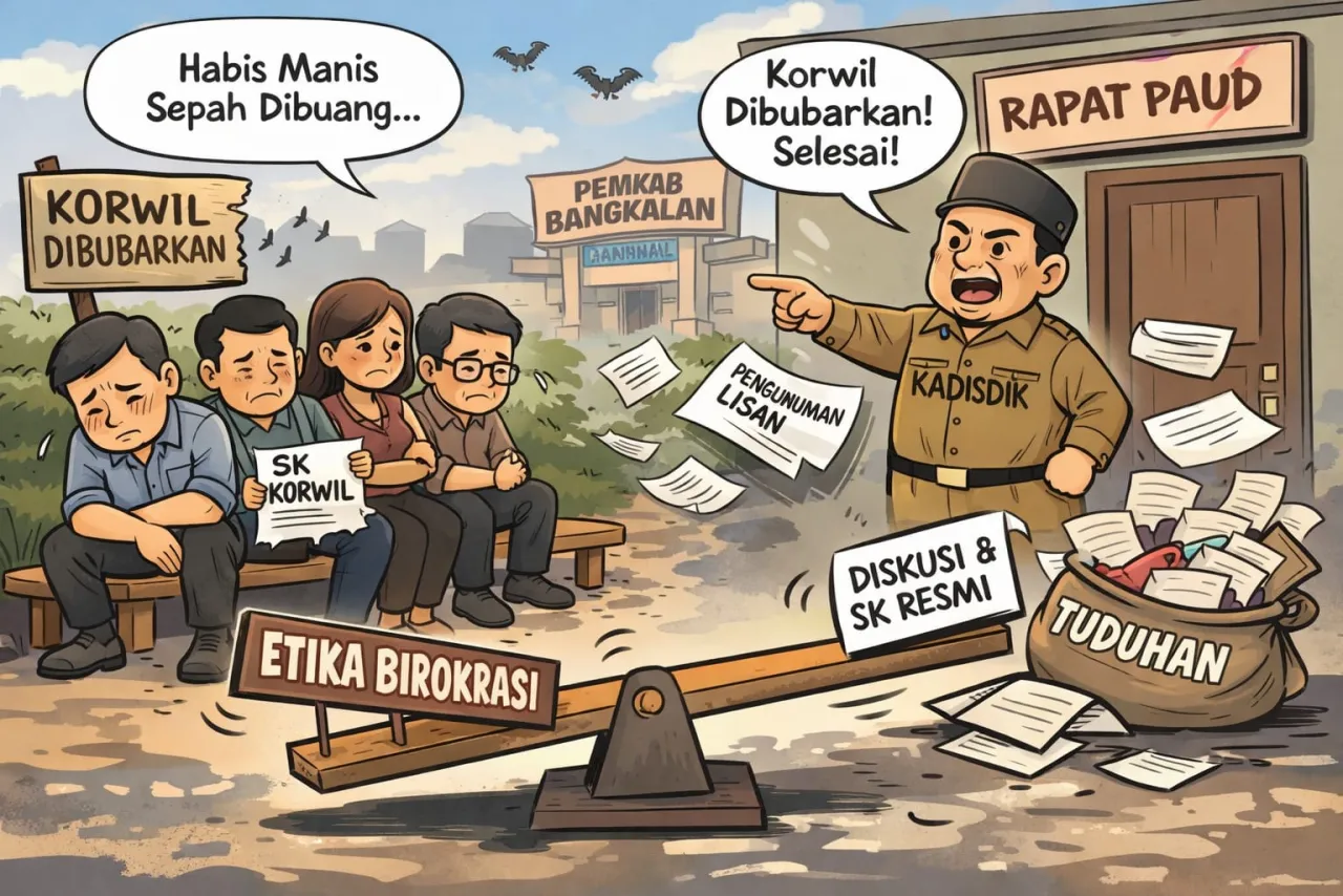 Habis Manis Sepah Dibuang, Mantan Korwil Keluhkan Cara Pembubaran oleh Kadisdik Bangkalan