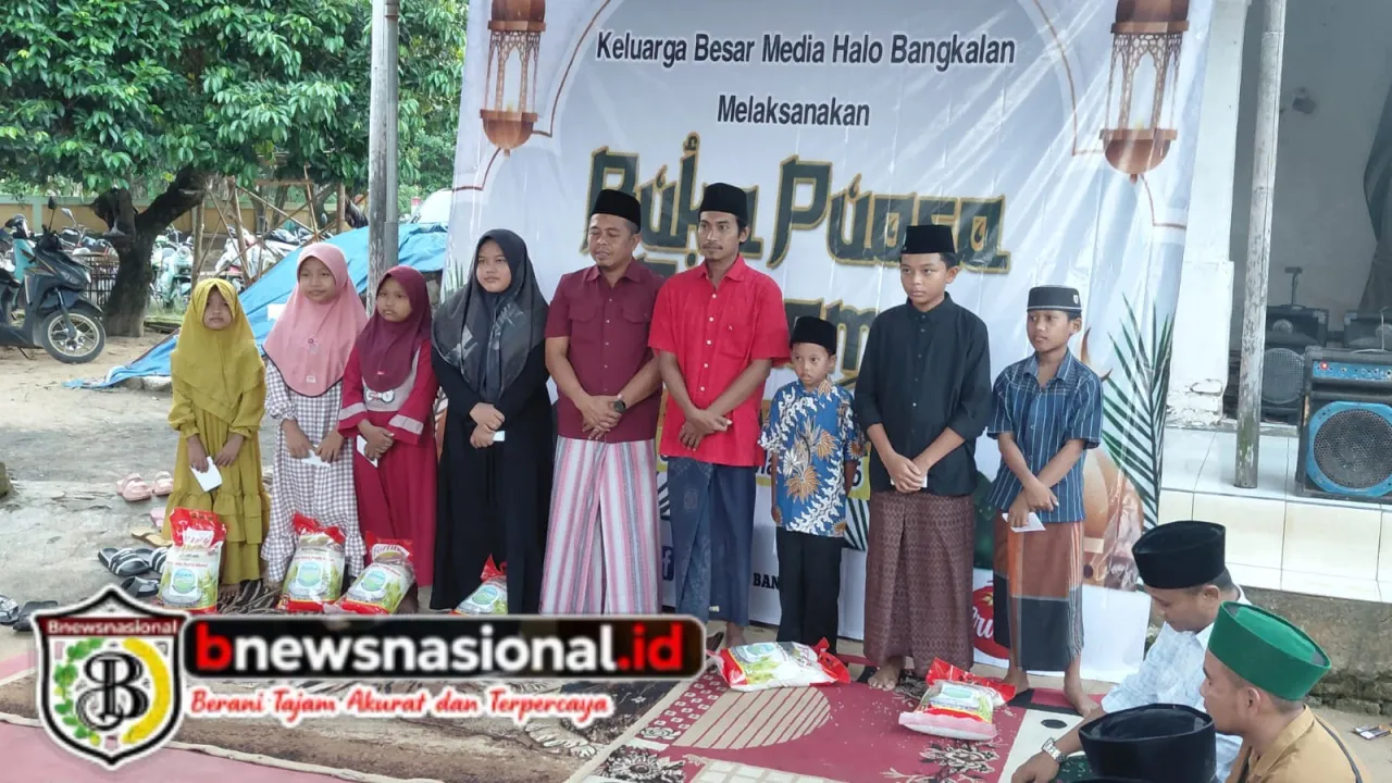 Menebar Berkah, Media Halo Bangkalan Santuni Puluhan Anak Yatim dalam Balutan Buka Bersama