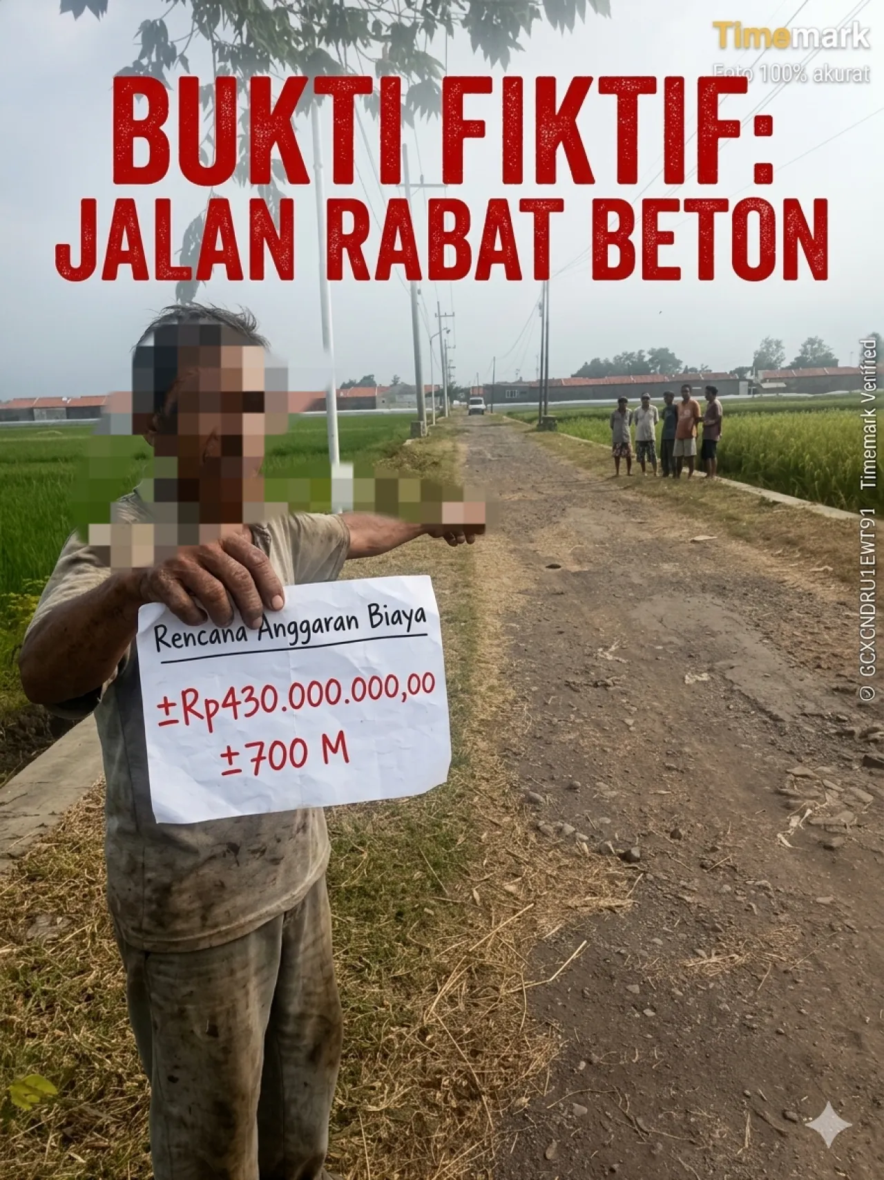 BUKTI FOTO LAPANGAN: Anggaran Jalan Rp430 Juta Cair, Di Lokasi Desa Pabean Hanya Ada Tanah dan Rumput