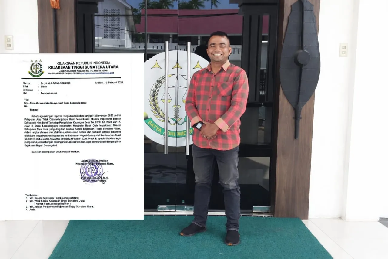 Kejati Sumut Respon Laporan Afolo Gulo, S H., Terkait Kasus Dana Desa Lasarabagawu