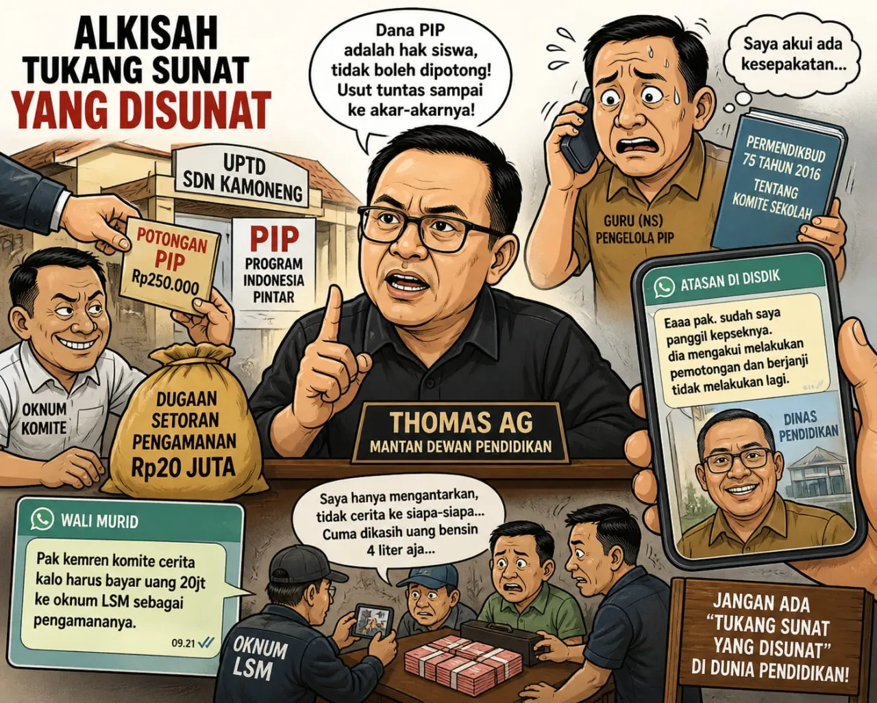 Tukang Sunat Disunat”, Thomas AG Beberkan Kronologi Dugaan Pungli PIP hingga Isu Setoran Rp20 Juta di SDN Kamoneng