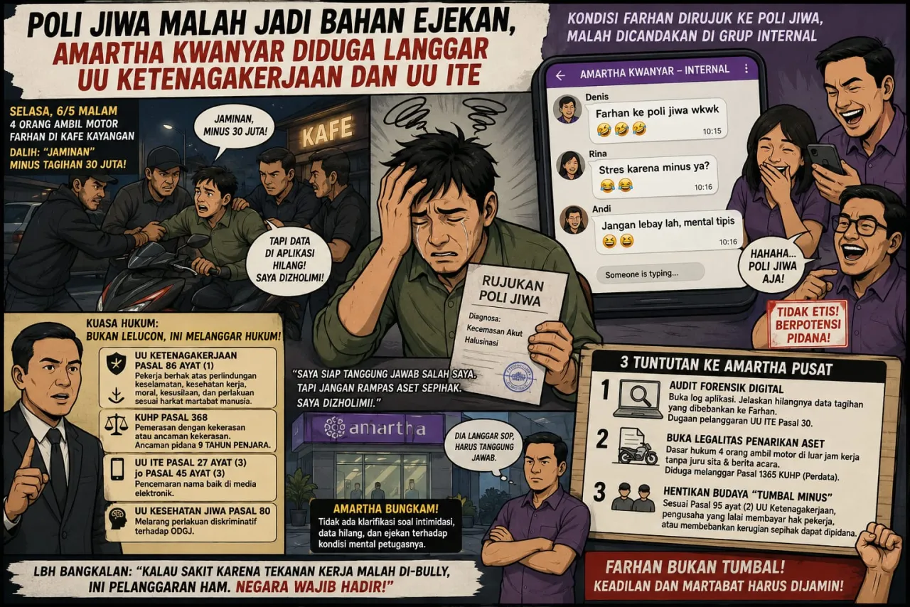 Rujuk Poli Jiwa Malah Jadi Bahan Ejekan, Amartha Kwanyar Diduga Langgar UU Ketenagakerjaan Dan UU ITE