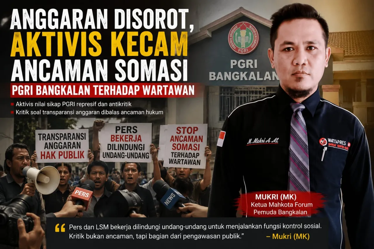 PGRI Bangkalan Disorot, Ancaman Somasi ke Wartawan Dinilai Bentuk Pembungkaman Kritik