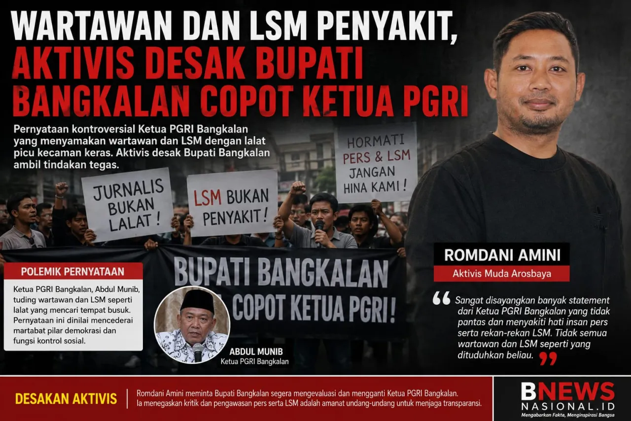 Sebut Wartawan dan LSM Penyakit, Aktivis Desak Bupati Bangkalan Copot Ketua PGRI
