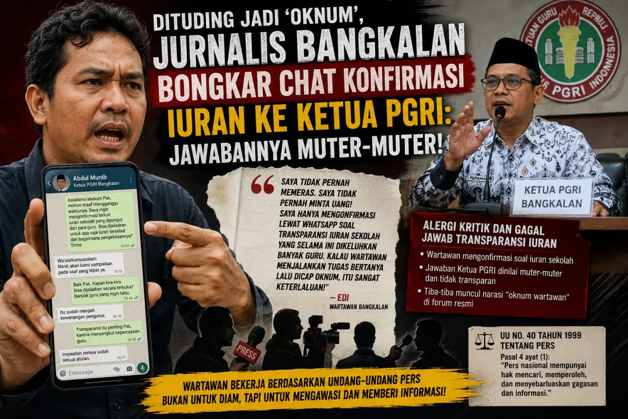 Dituding Jadi 'Oknum', Jurnalis Bangkalan Bongkar Chat Konfirmasi Iuran ke Ketua PGRI: Jawabannya Muter-muter!