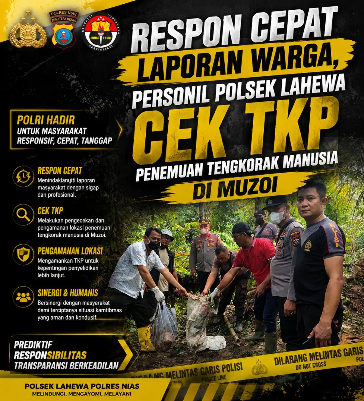 Tengkorak Misterius di Sungai Batoto: Polres Nias Selidiki Identitas dan Kematian Korban