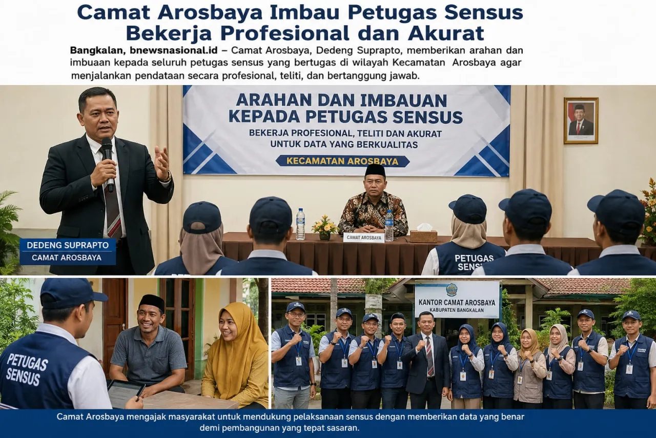 Camat Arosbaya Imbau Petugas Sensus Bekerja Profesional dan Akurat