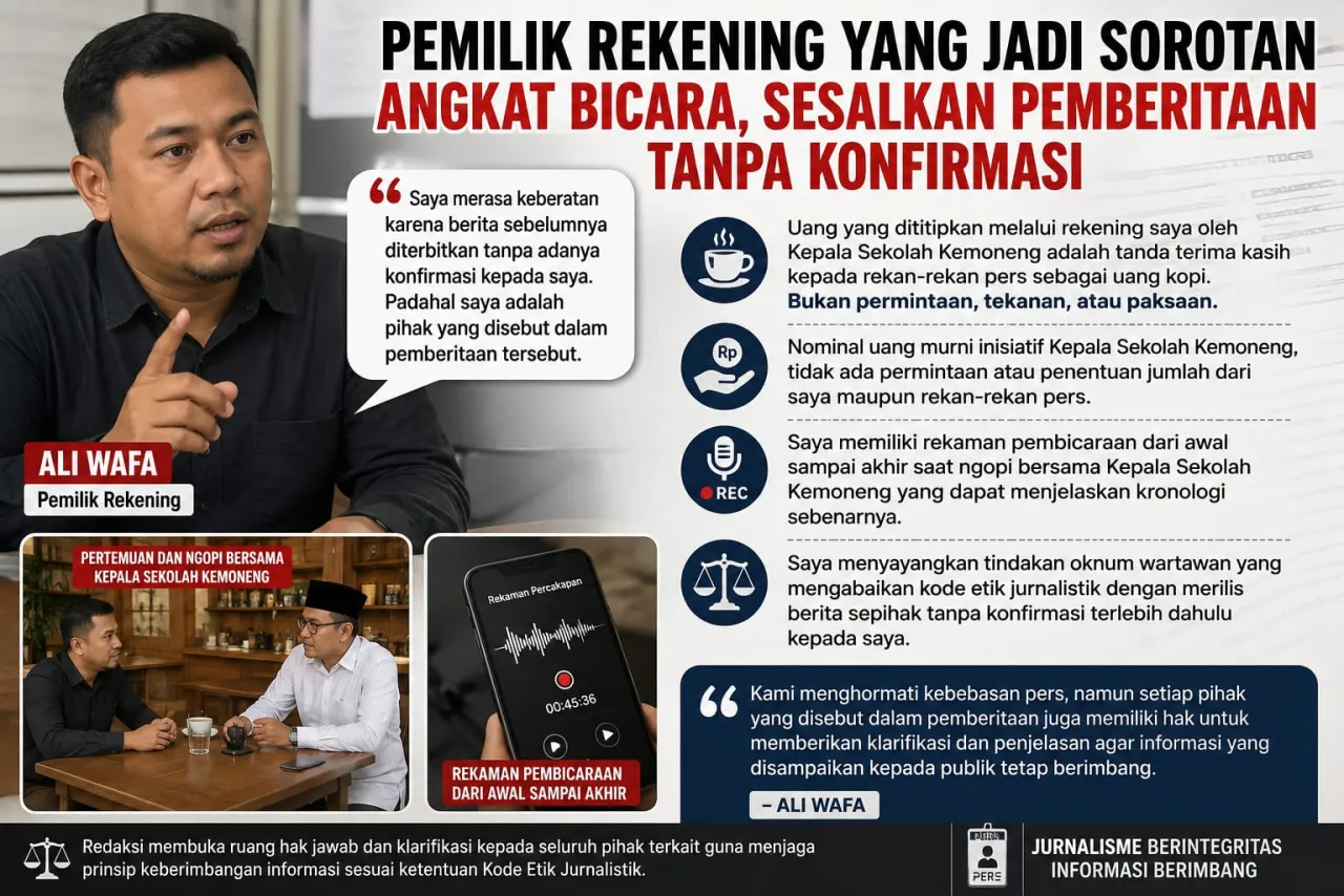 Disebut Terima Aliran Dana dari Kepsek Kemoneng, Ali Wafa Angkat Bicara: Itu Uang Kopi Sukarela