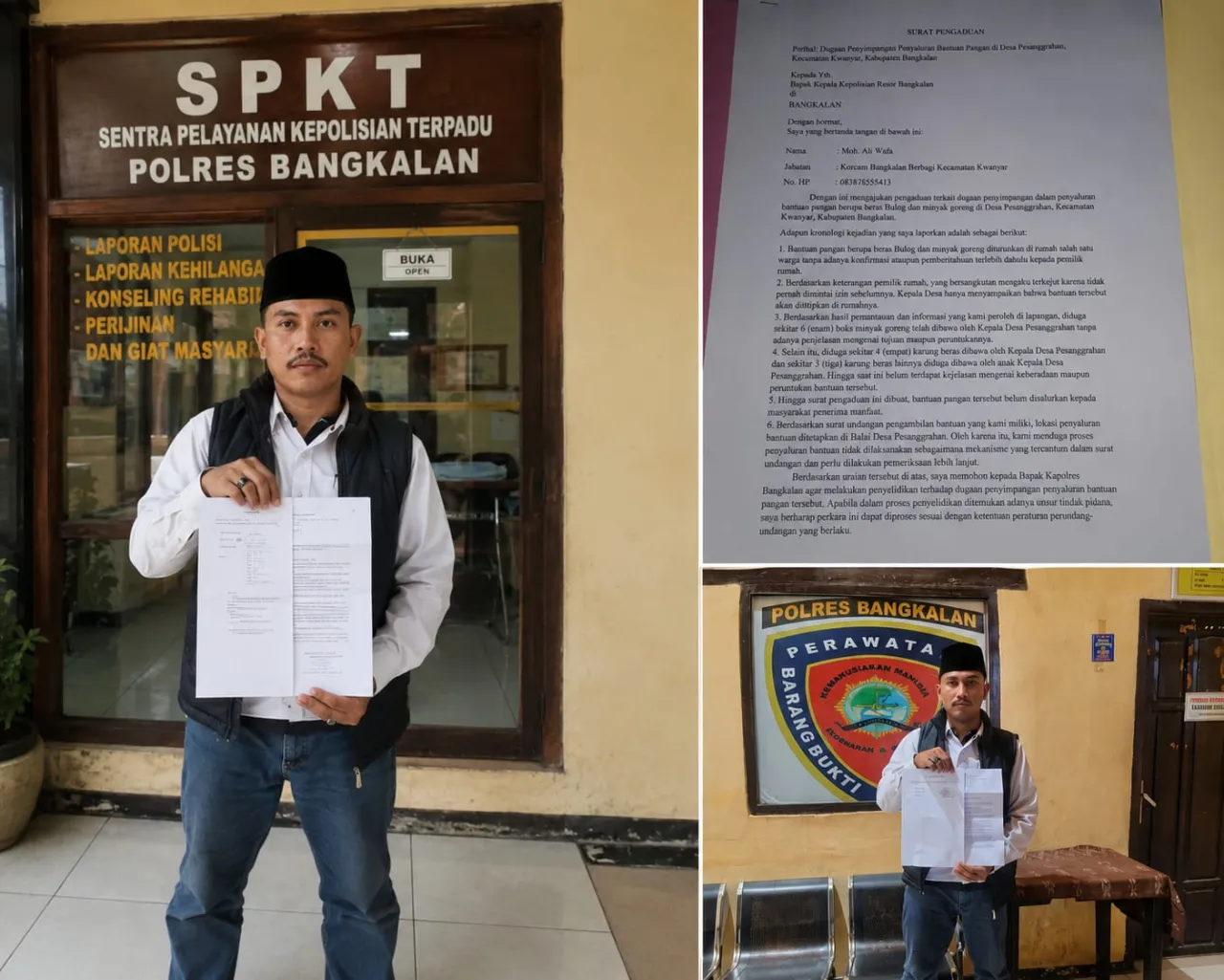 Korcam Bangkalan Berbagi Kwanyar Resmi Laporkan Dugaan Penyimpangan Bantuan Pangan di Desa Pesanggrahan