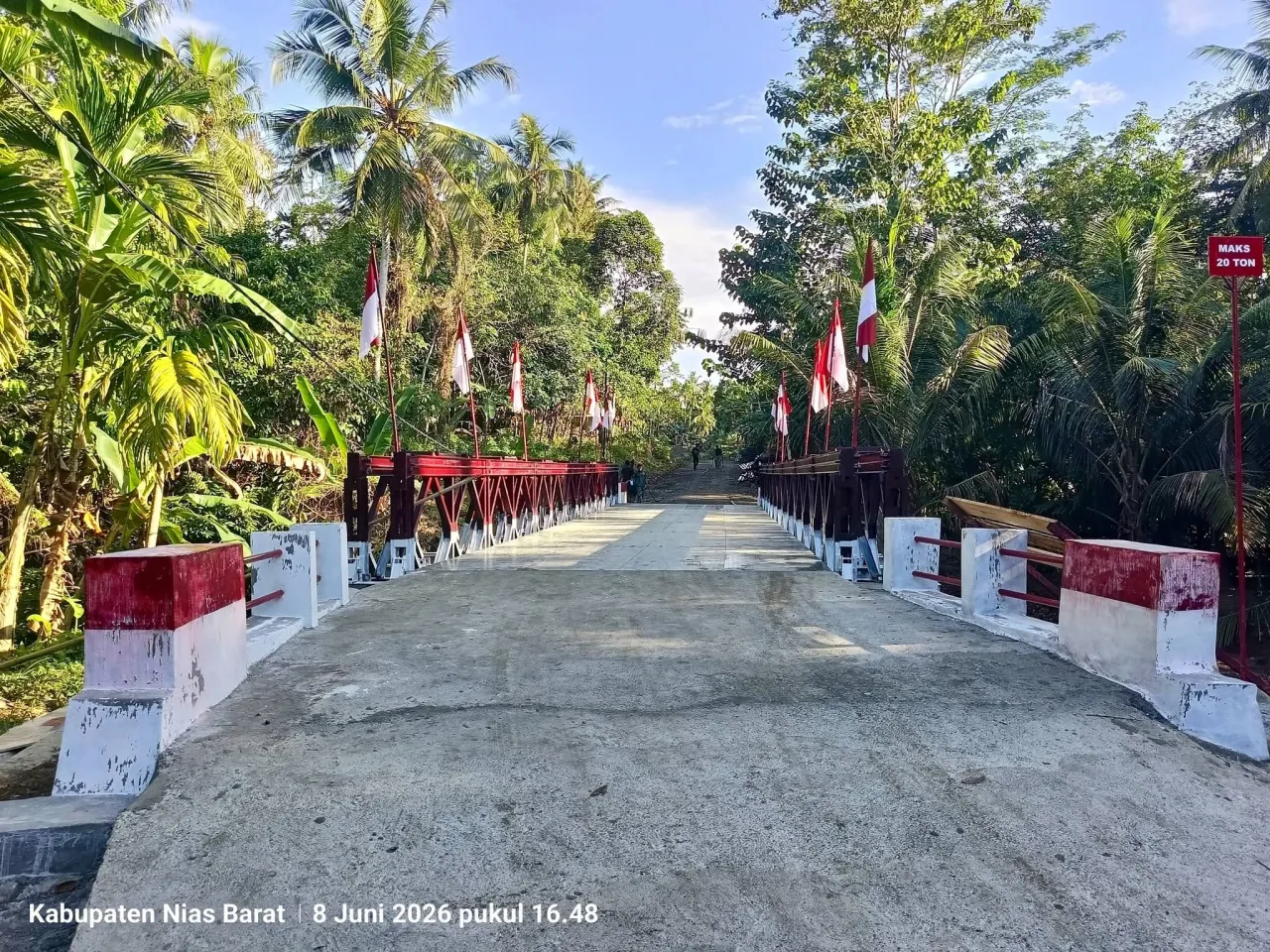Terima Kasih Presiden Prabowo & Panglima TNI AD, Jembatan Modular Bailey Sungai Sui di Hilisoromi Kini Bisa Dilalui