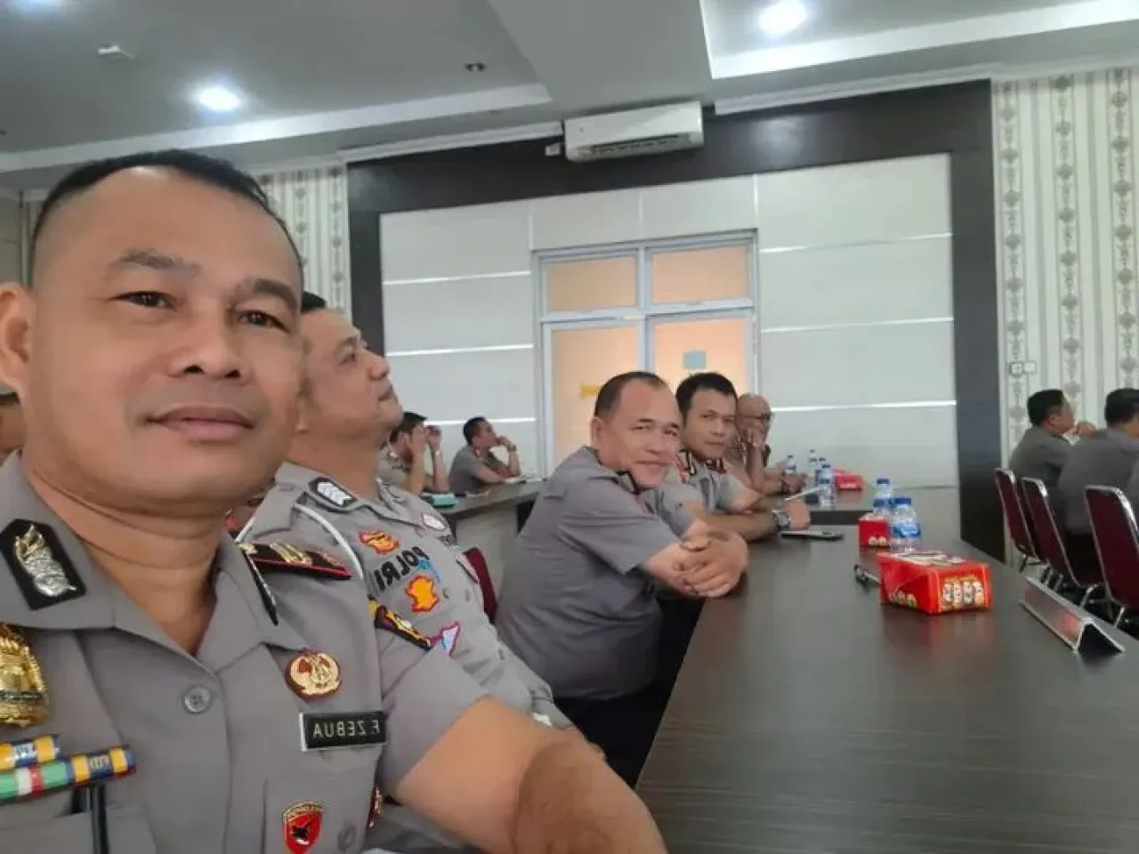 Polsek Lolofitu Moi Ikuti ANEV Kinerja Triwulan II di Polres Nias.