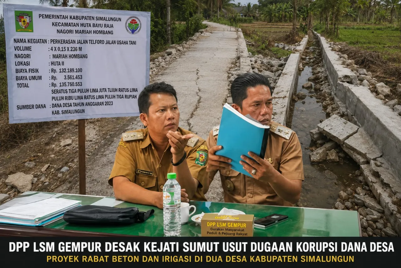 DPP LSM GEMPUR Desak Kejati Sumut Usut Dugaan Korupsi Dana Desa Rp375,7 Juta di Simalungun