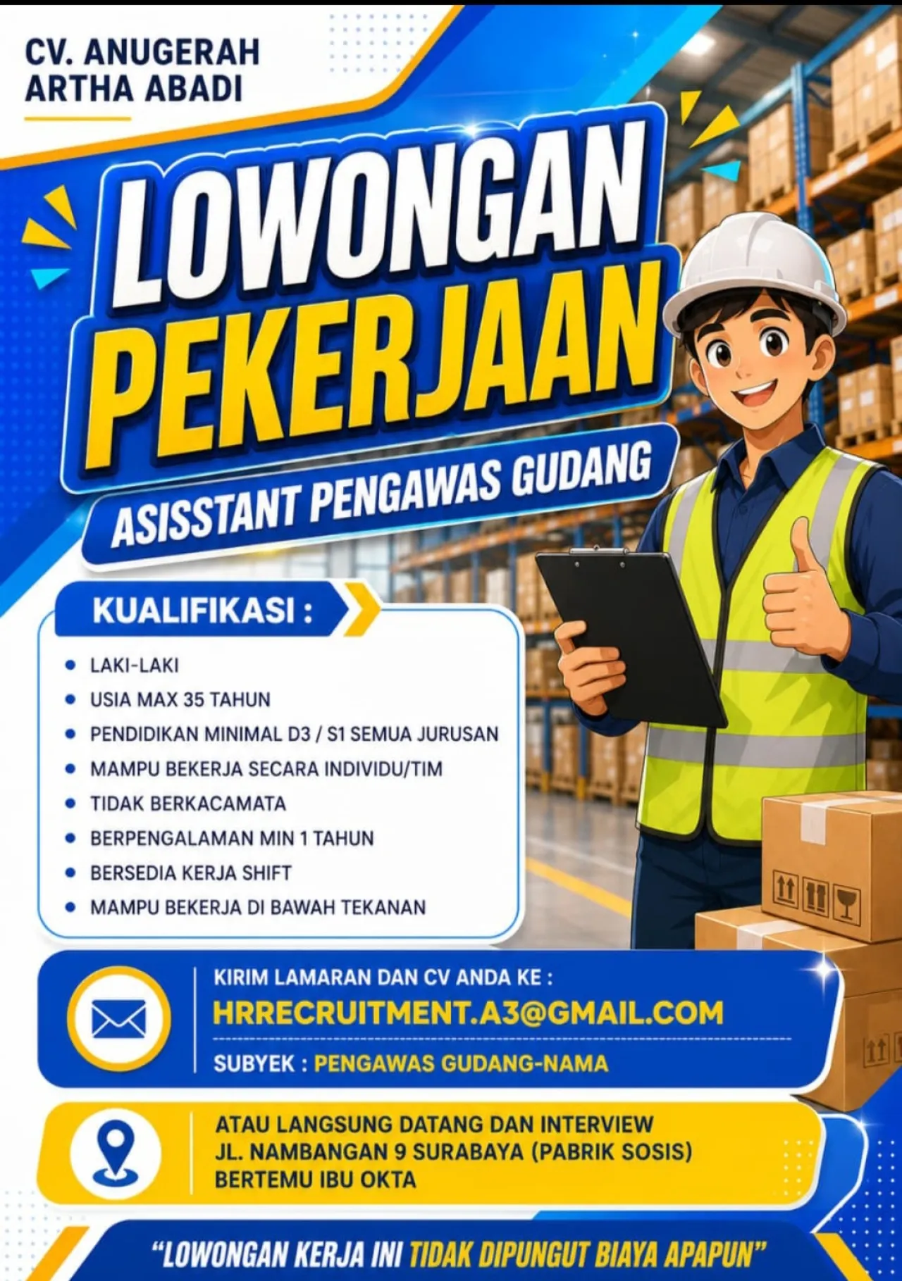 CV Anugerah Artha Abadi Buka Lowongan Kerja Strategis di Pabrik Sosis Surabaya