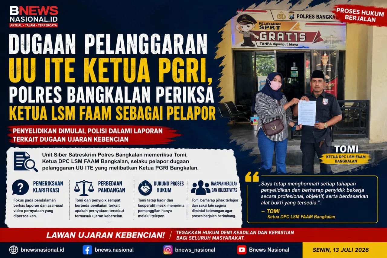 Dugaan Pelanggaran UU ITE Ketua PGRI, Polres Bangkalan Periksa Ketua LSM FAAM Sebagai Pelapor