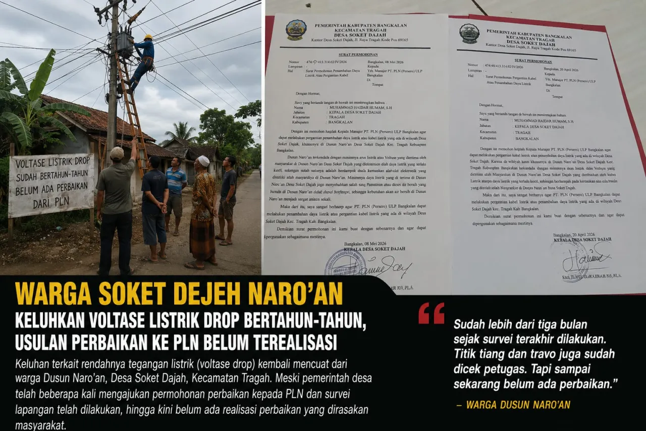 Warga Soket Dejeh Naro’an Keluhkan Voltase Listrik Drop Bertahun-tahun, Usulan Perbaikan ke PLN Belum Terealisasi