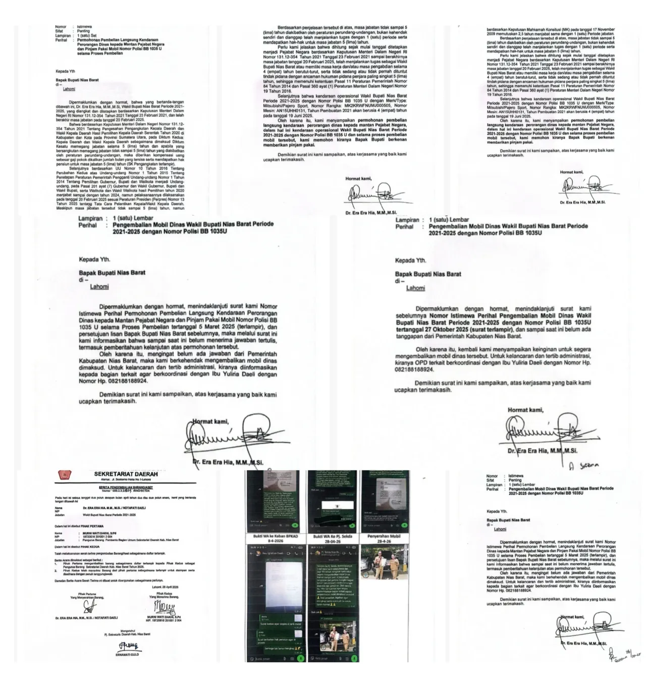 3 Surat & 5 Wa Diabaikan ! Pengakuan Pilu Mantan Pj Bupati Nias Barat Soal Mobil Dinas