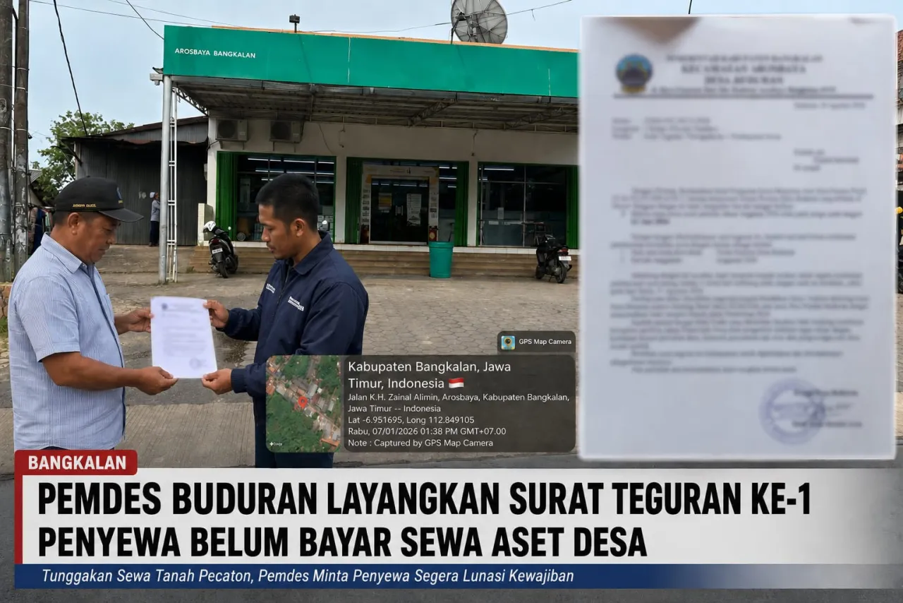 Pemdes Buduran Layangkan Teguran Pembayaran Sewa Tanah Pecaton kepada Basmalah