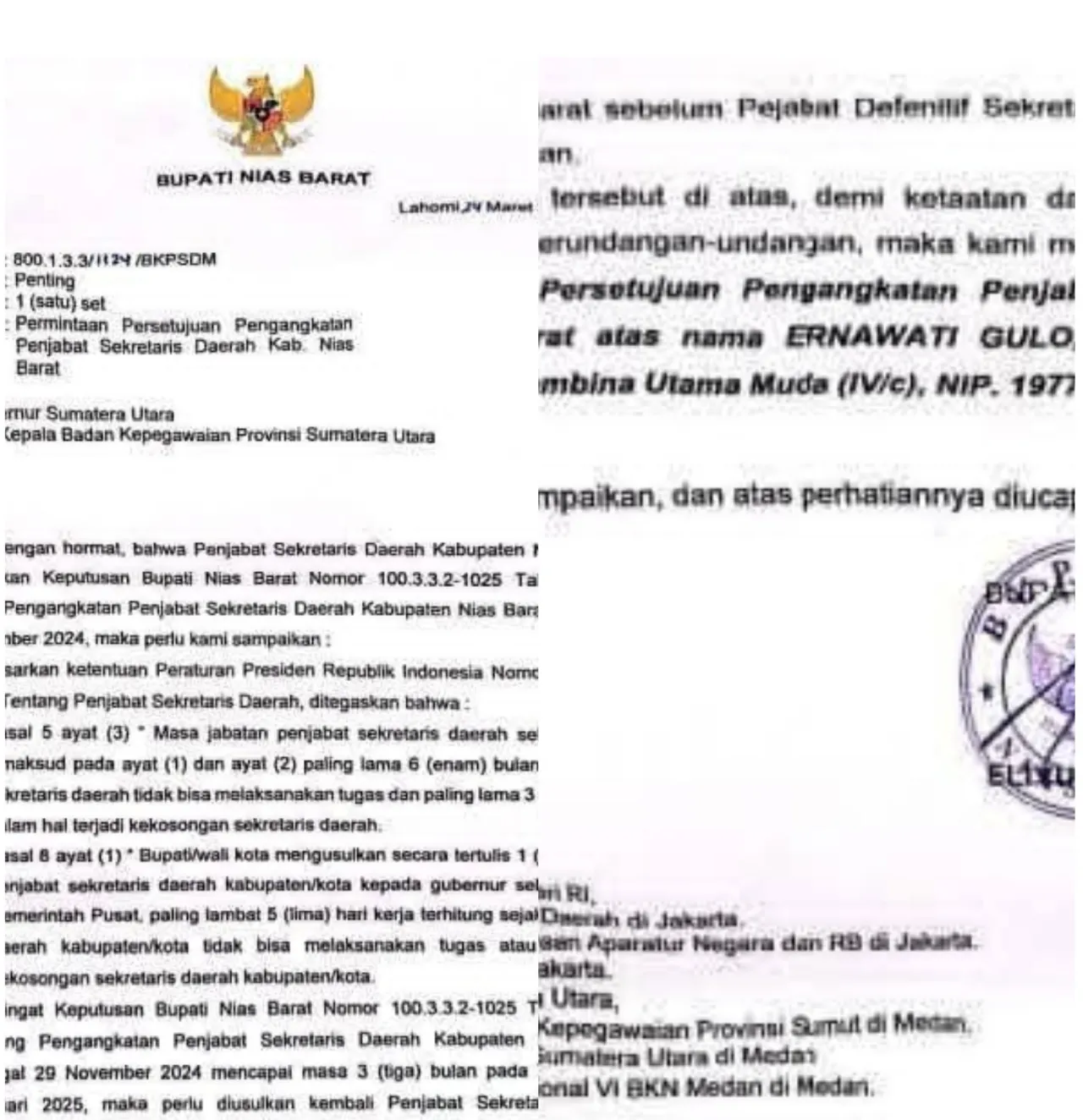 BOM WAKTU ! SK Pj. Sekda Nias Barat Mati Sejak 5 Feb 2026, Legalitas Ernawati Gulo Dipertanyakan