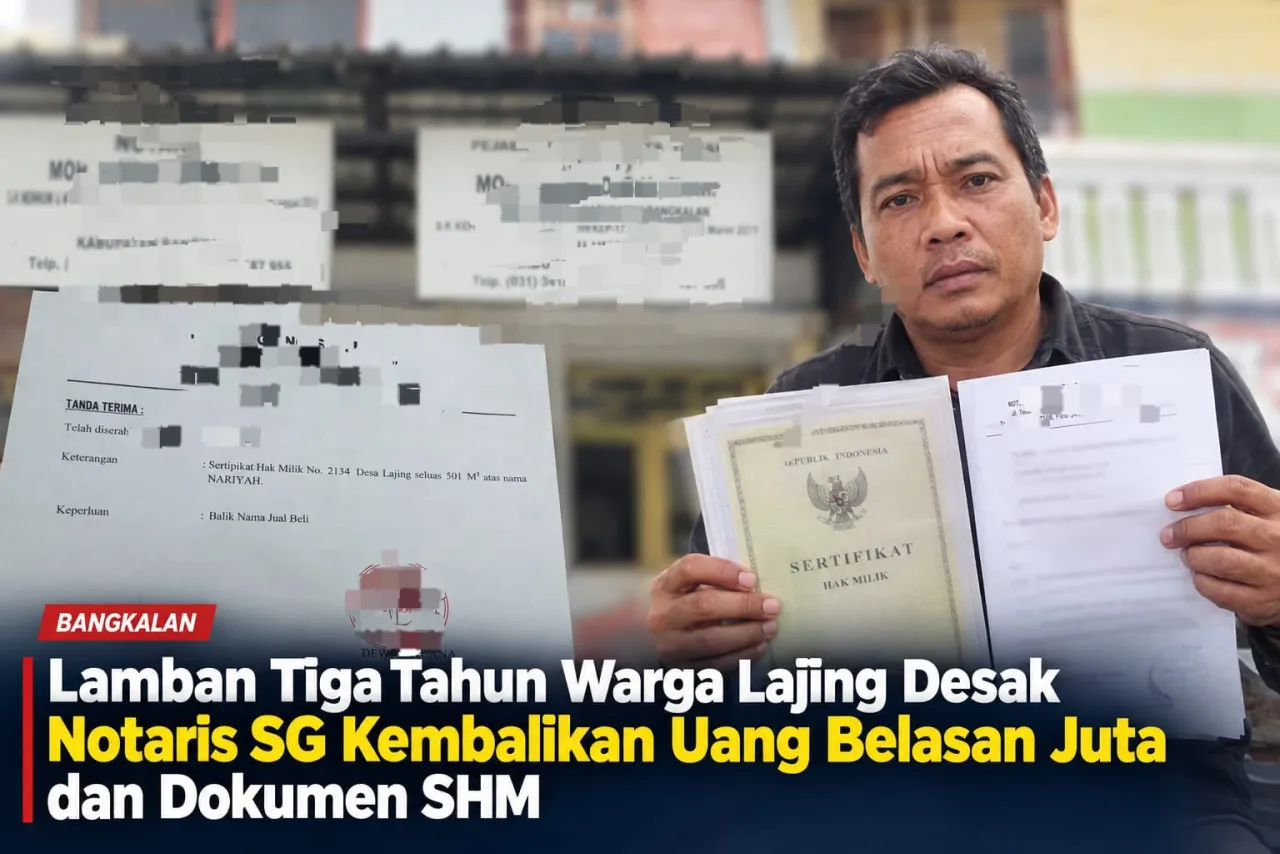 Lamban Tiga Tahun Warga Lajing Desak Notaris SG Kembalikan Uang Belasan Juta dan Dokumen SHM