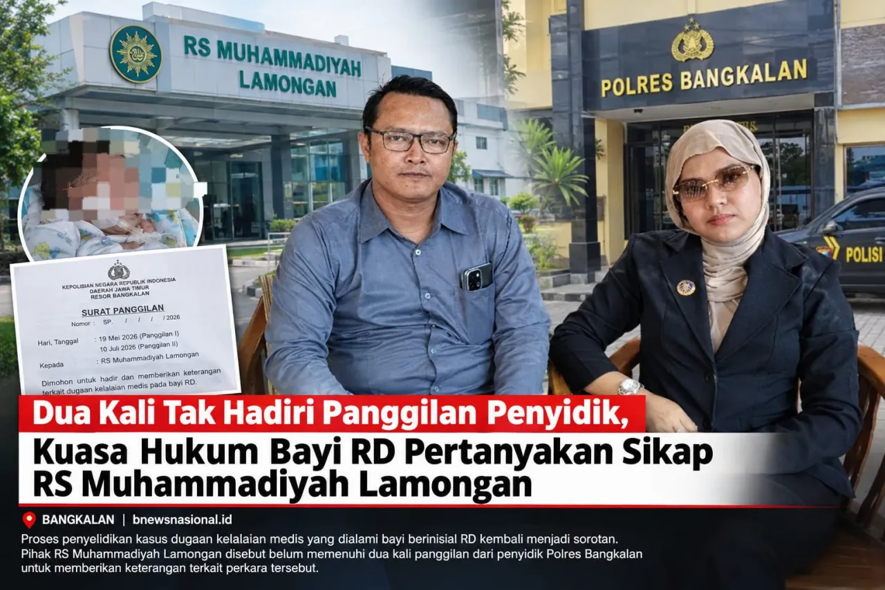 Dua Kali Tak Hadiri Panggilan Penyidik, Kuasa Hukum Bayi RD Pertanyakan Sikap RS Muhammadiyah Lamongan
