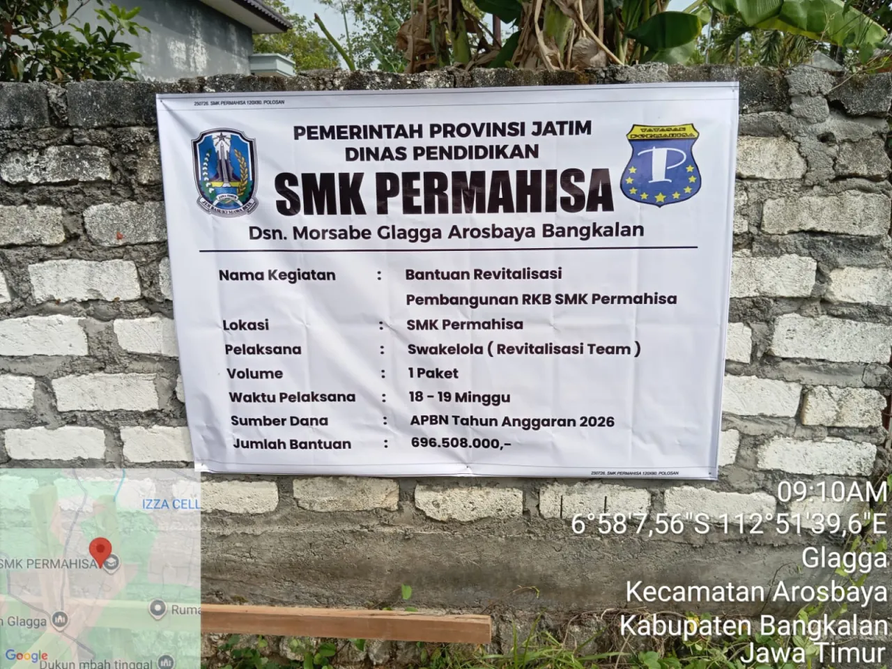 Proyek RKB SMK Permahisa Rp696 Juta Miliki Aroma Siluman, Pemdes Glagga Mengaku Buta