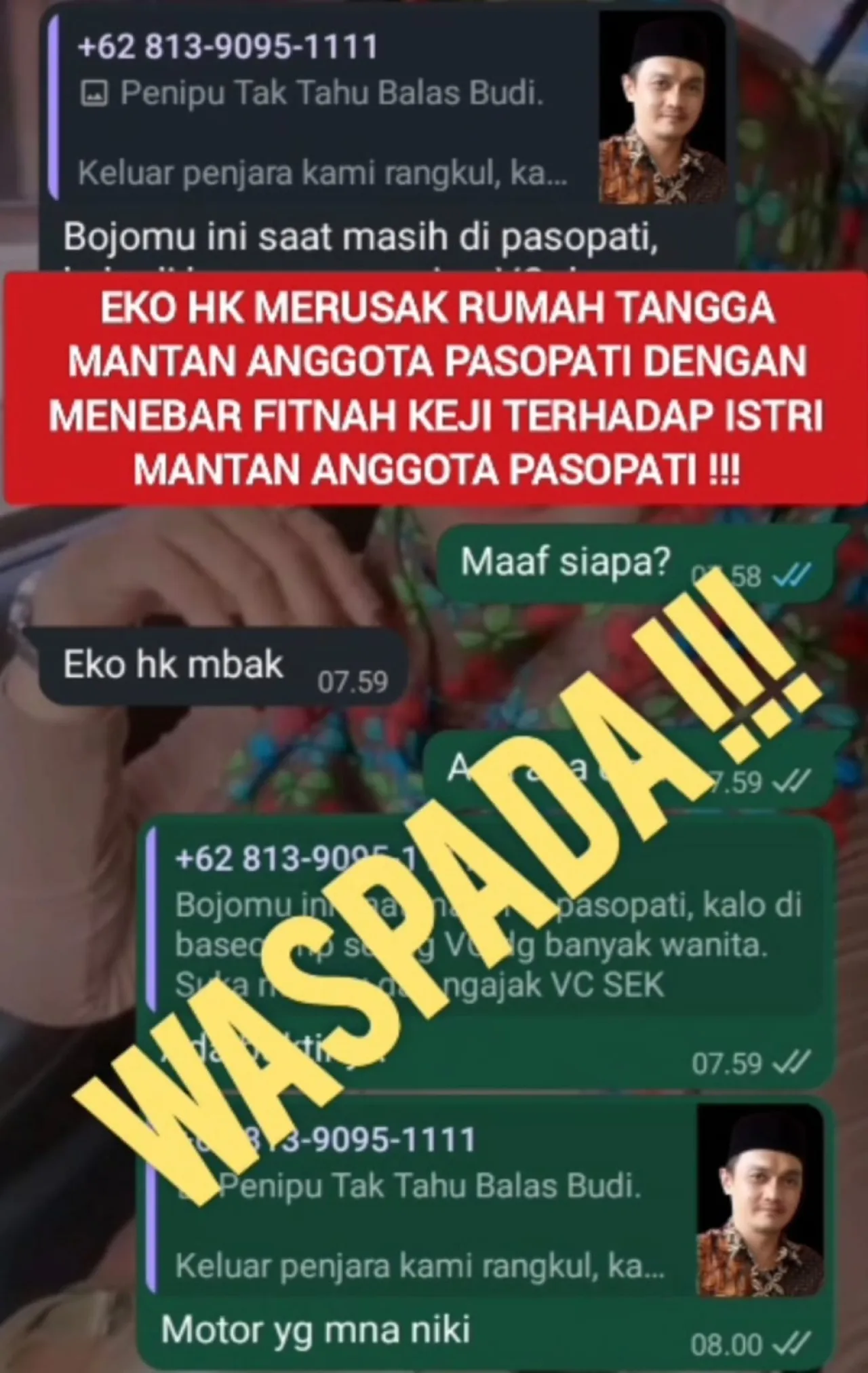 Oknum Ketua Pasopati Nusantara Jaya Adalah Sang Perusak Rumah Tangga