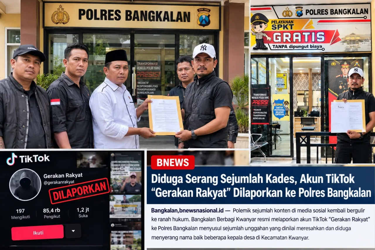 Diduga Serang Sejumlah Kades, Akun TikTok “Gerakan Rakyat” Dilaporkan ke Polres Bangkalan