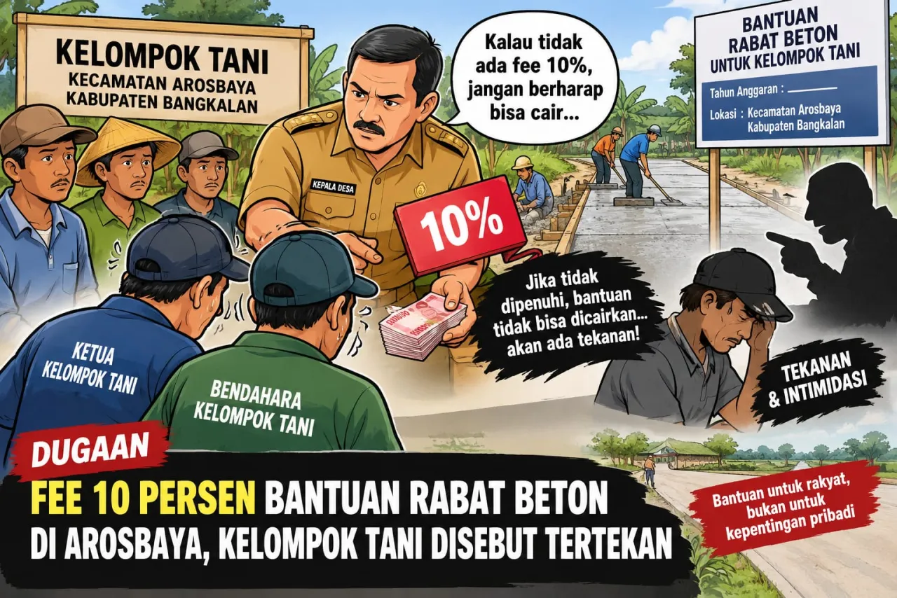 Dugaan Fee 10 Persen Bantuan Rabat Beton di Arosbaya, Kelompok Tani Disebut Tertekan