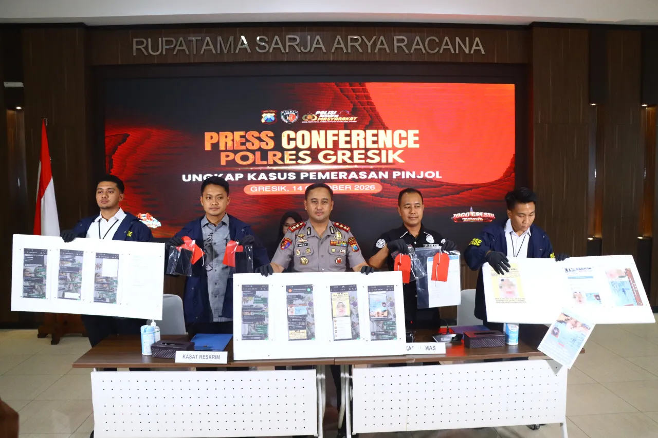 Quick Wins Kapolri, Polres Gresik Gerak Cepat Tangkap DC Pinjol Ancam Warga, Uang Korban Langsung Dikembalikan