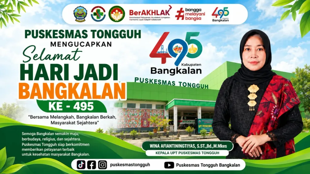 Peringati Hari Jadi ke-495 Kabupaten Bangkalan, Kapus Tongguh Wina Afiantiningtiyas Tegaskan Komitmen Tingkatkan Pelayan