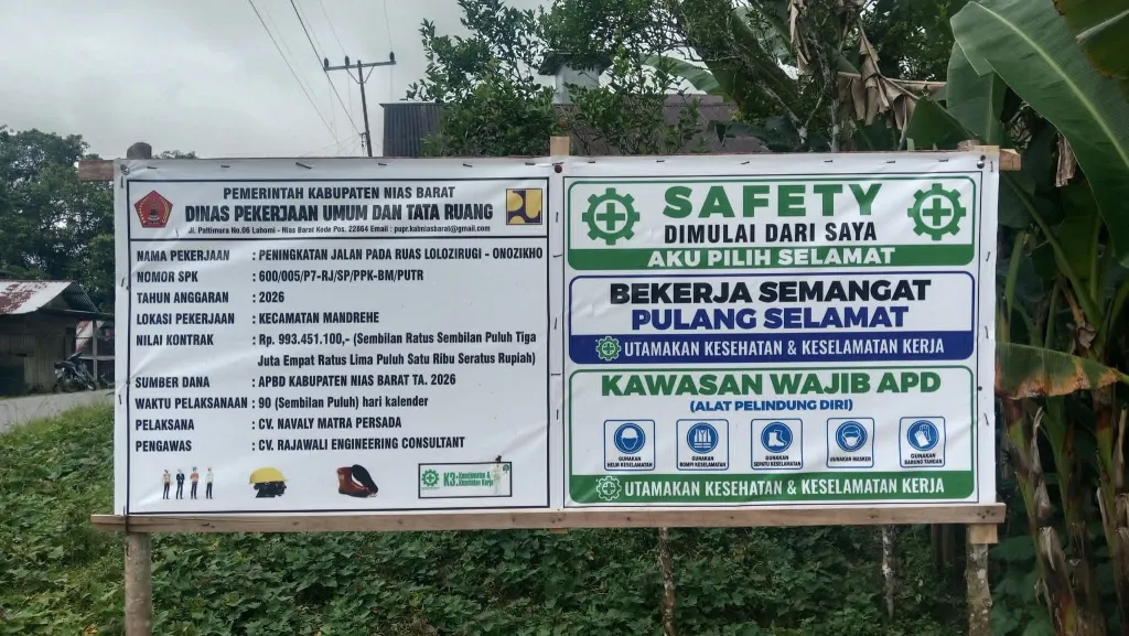 Tingkatkan Konektivitas Antardesa, Dinas PUPR Nias Barat Alokasikan Rp993 Juta untuk Peningkatan Jalan Lolozirugi.