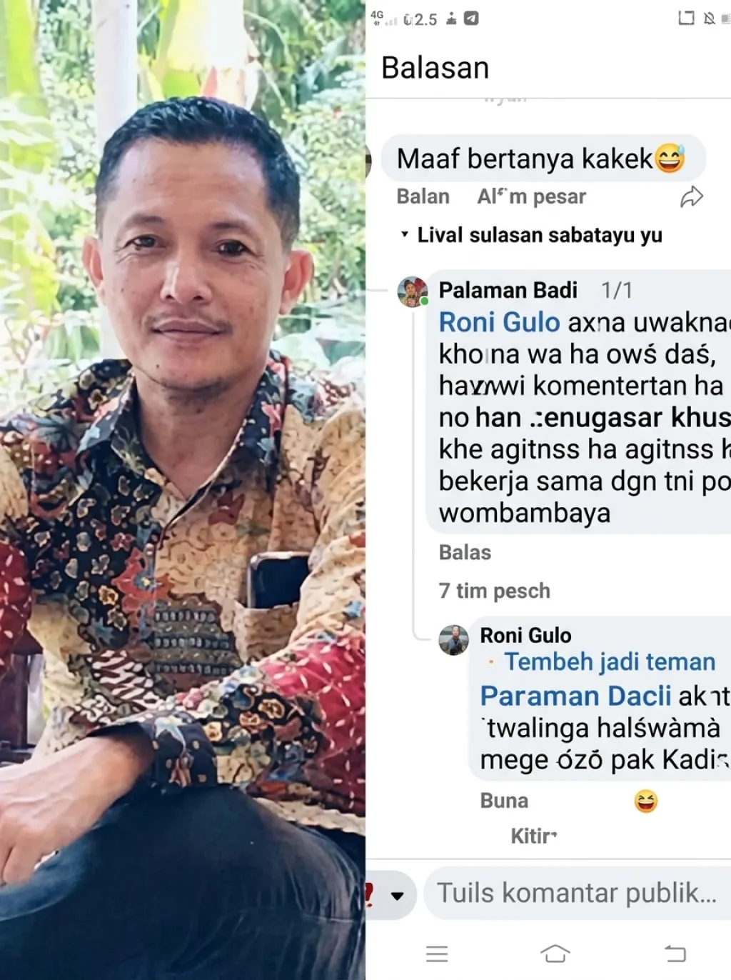 Sekretaris Bappeda Kab.Nias Barat Roni Gulo Beri Klarifikasi soal Komentar Kopdes Sebut Hanya Bertanya karena Ingin Tahu