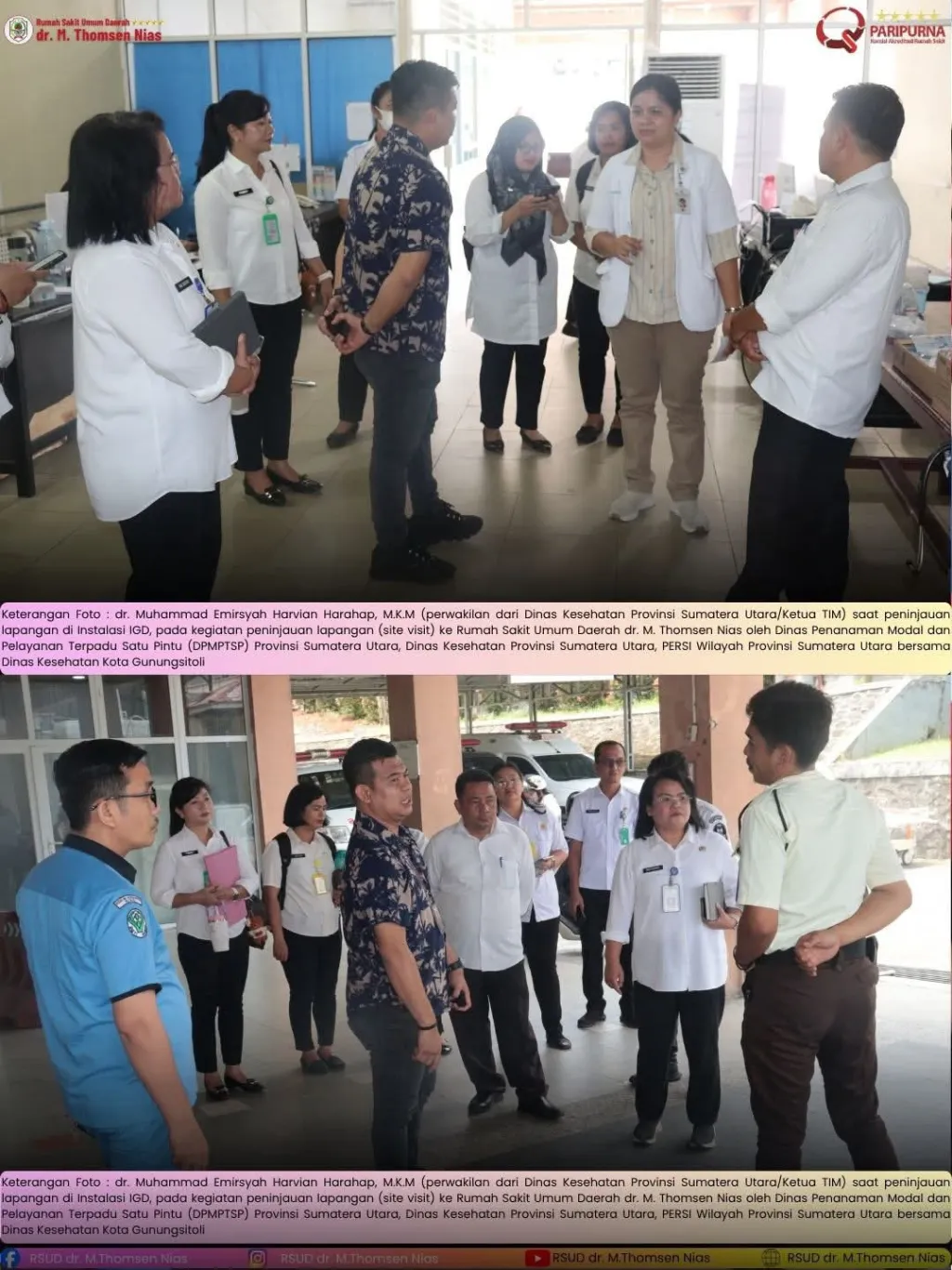 Surat Izin Operasional (SIO) RSUD dr. M. Thomsen Nias Direkomendasikan Perpanjangan Izin Operasional Kelas B.