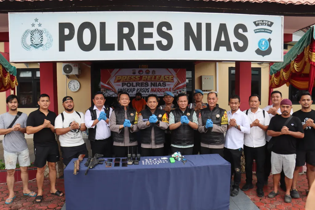 POLRES NIAS UNGKAP DUGAAN PEREDARAN NARKOTIKA DI NIAS BARAT, 44,62 GRAM SABU DIAMANKAN