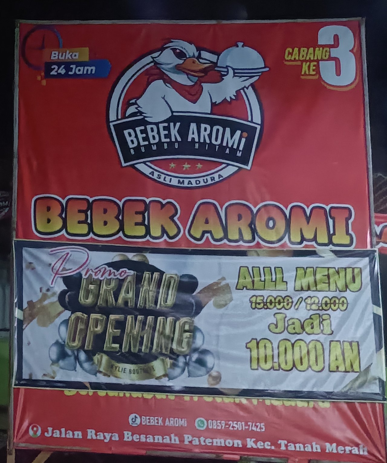 Kabar Gembira Kuliner! Bebek Aromi Buka Cabang Ke-3 di Tanah Merah, Makan Nasi & Minum Es Teh Sepuasnya Hanya 10 ribuan