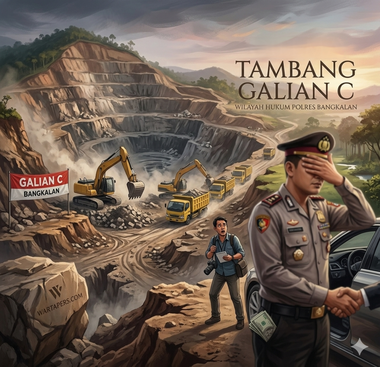 APH Bungkam, Tambang Galian C Diduga Ilegal di Bangkalan Bebas Beroperasi