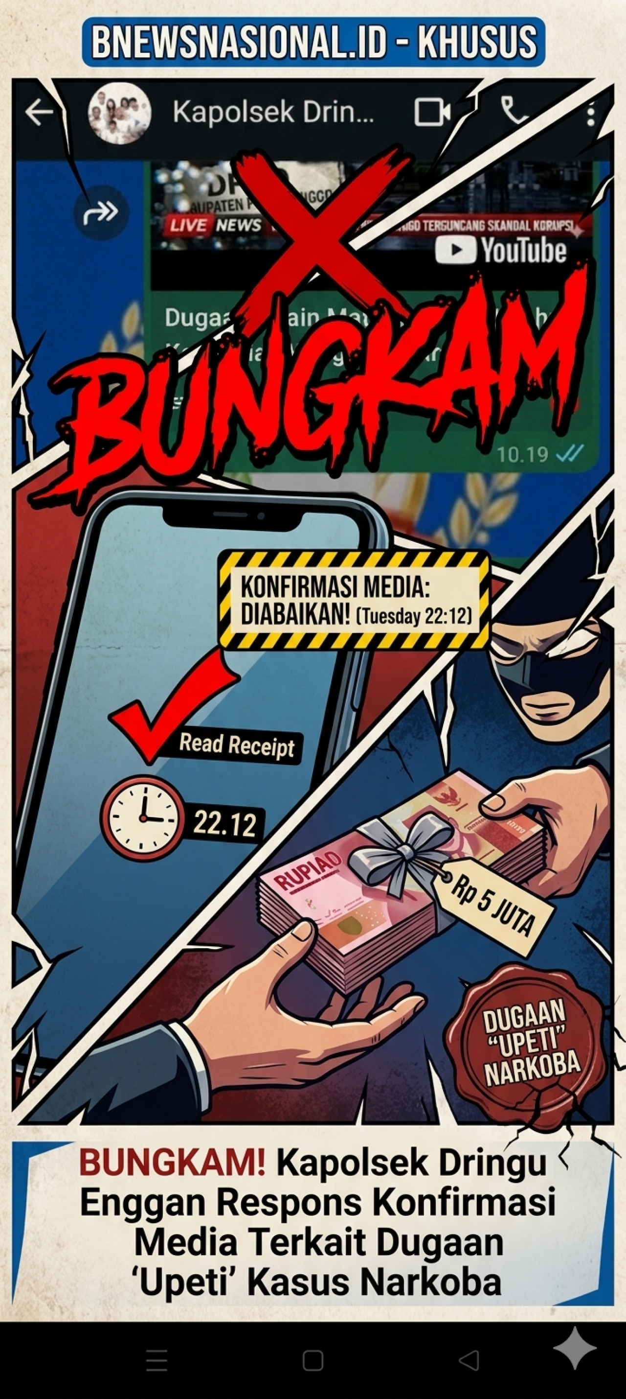 Bungkam! Kapolsek Dringu Enggan Respons Konfirmasi Media Terkait Dugaan "Upeti" Kasus Narkoba