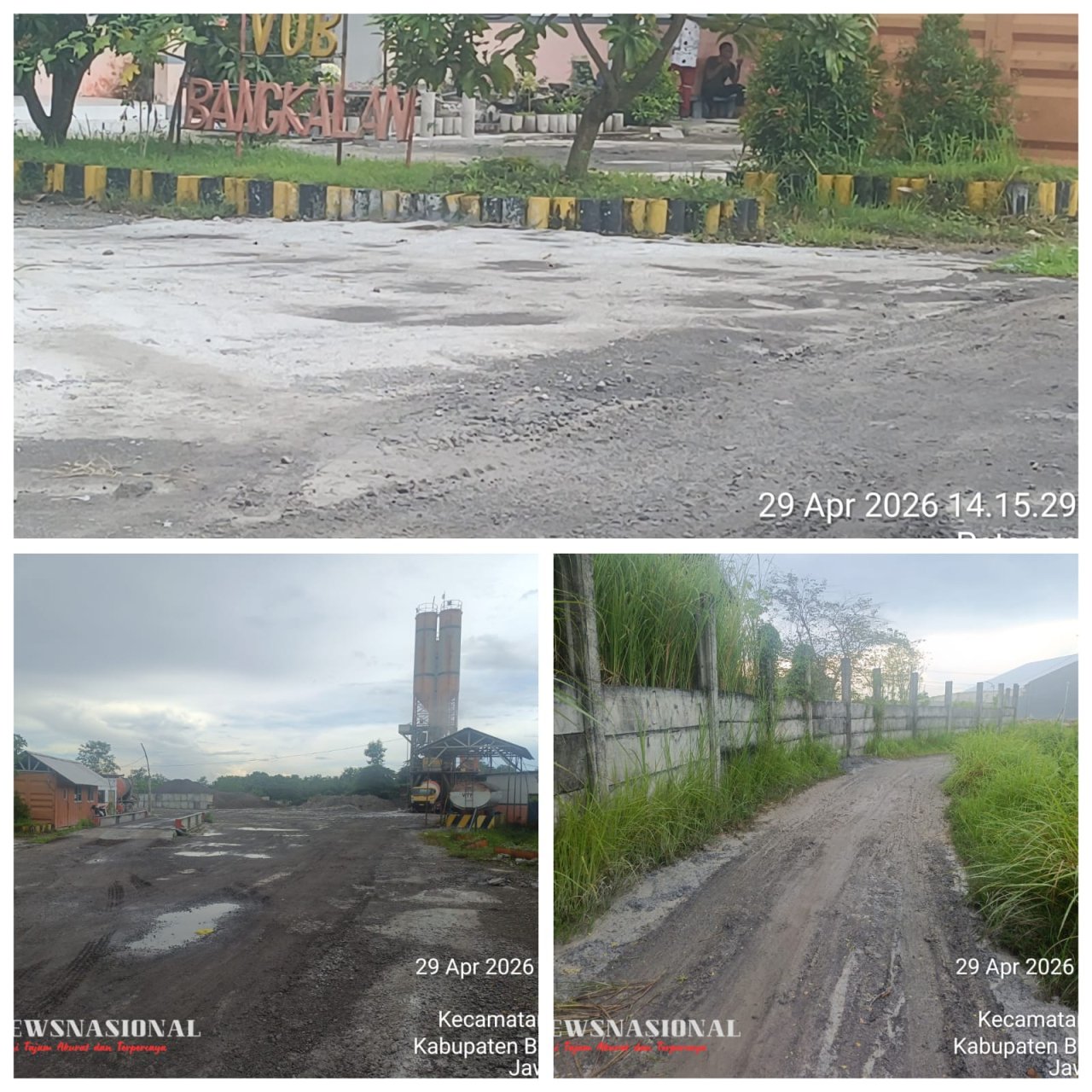 Akses Jalan Hancur dan Sawah Terdampak Limbah, Warga Desa Petapan Desak Tanggung Jawab Pabrik Beton