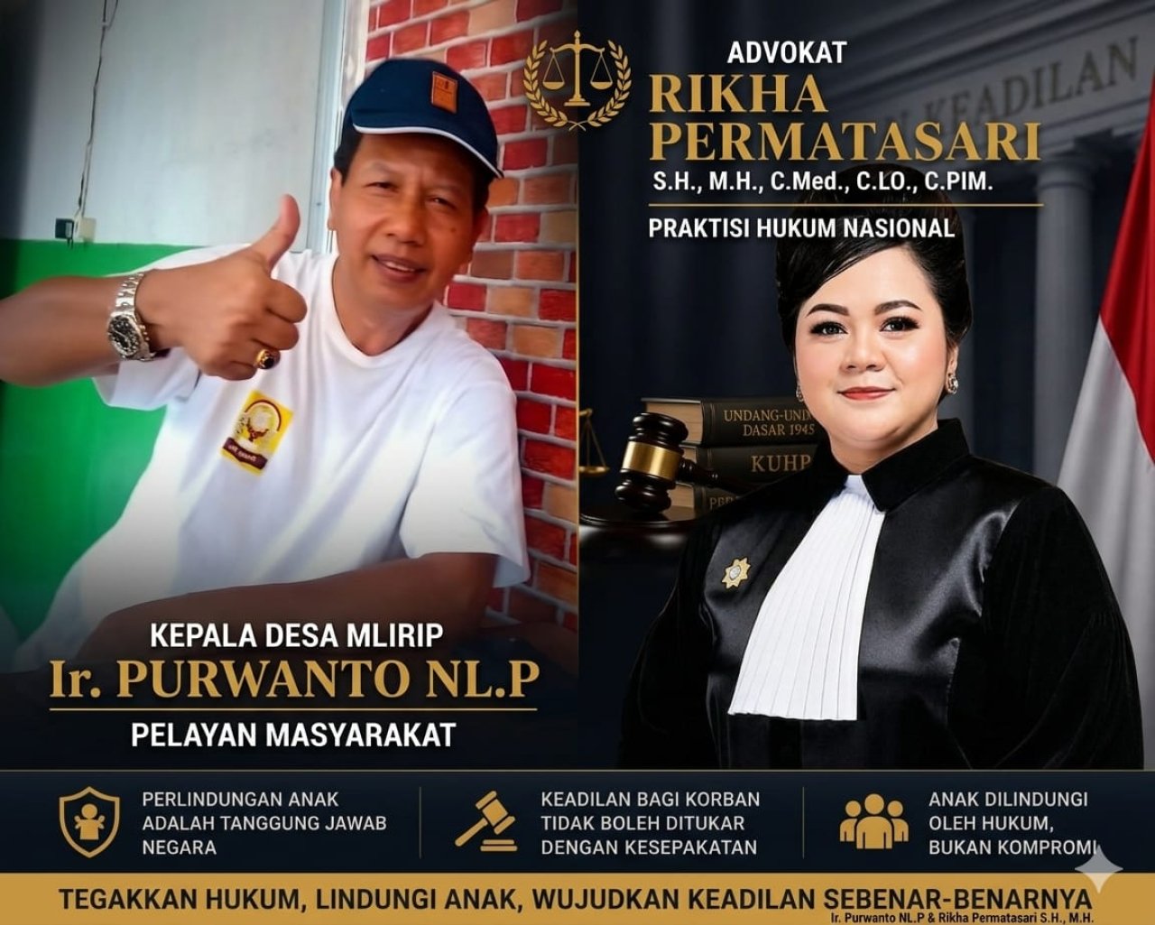 Kasus Pencabulan Anak di Mojokerto Barbau Damai, Ini Pandangan Hukum Kades Ir. Purwanto NP.L VS Advokat Rikha Permatasar