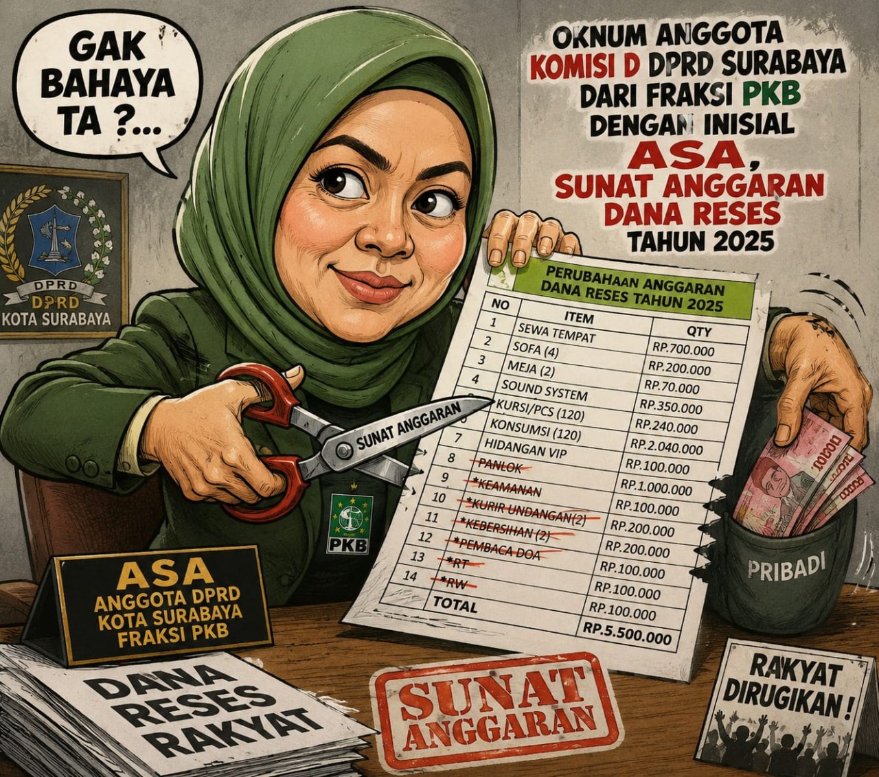 Diduga Sunat Anggara Dana Reses Tahun 2025, Oknum Anggota Komisi D DPRD Kota Surabaya Dari Fraksi PKB Akan Dilaporkan AM