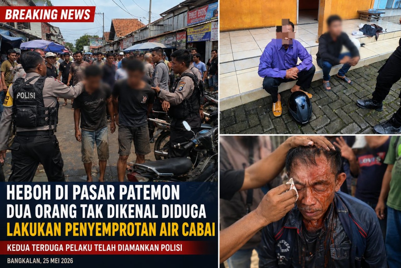 BREAKING NEWS: Heboh di Pasar Patemon, Dua Orang Tak Dikenal Diduga Lakukan Penyemprotan Air Cabai
