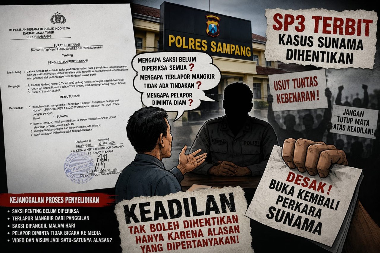 SP3 Kasus Sunama Dipertanyakan, Desakan Gelar Ulang Menguat Agar Perkara Dugaan Penganiayaan Dibuka Kembali